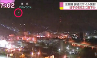 NÓNG: Camera Đài NHK ghi thời khắc tên lửa Triều Tiên rơi xuống biển Nhật Bản