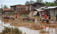 Khung cảnh tan hoang tại một ngôi làng huyện Sanamxay, tỉnh Attapeu, Lào sau vụ vỡ đập. Ảnh: Thành Nguyễn.
