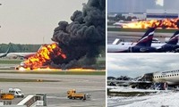 Khoảnh khắc máy bay Nga bốc cháy, lao vun vút trên đường băng