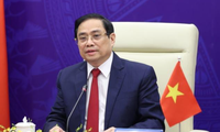 Thủ tướng Phạm Minh Chính phát biểu tại Hội nghị. (Ảnh: Mofa)