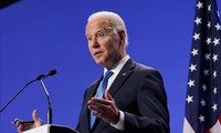 Tổng thống Mỹ Joe Biden phát biểu tại Hội nghị Thượng đỉnh Khí hậu Liên Hợp Quốc COP26. (Ảnh: AP)