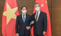 Bộ trưởng Ngoại giao Bùi Thanh Sơn trong cuộc gặp Bộ trưởng Ngoại giao Trung Quốc Vương Nghị. (Ảnh: Mofa)