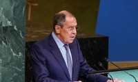Ngoại trưởng Nga Sergei Lavrov phát biểu trước Đại hội đồng Liên Hợp Quốc ngày 24/9. (Ảnh: Reuters)