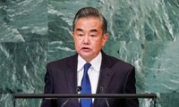 Ngoại trưởng Trung Quốc Vương Nghị phát biểu trước Đại hội đồng Liên Hợp Quốc ngày 24/9. (Ảnh: Reuters)