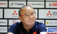 HLV Park Hang-seo cho rằng đội tuyển Việt Nam chưa từng thua Indonesia dưới thời ông. (ảnh Hữu Phạm)