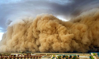 Trương Dịch, Cam Túc bị nhấn chìm trong bão cát 