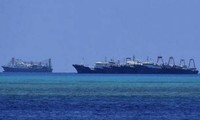 Các tàu Trung Quốc neo đậu trái phép ở Đá Ba Đầu thuộc quần đảo Trường Sa của Việt Nam năm 2021