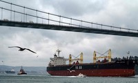Một tàu chở ngũ cốc của Ukraine tại Biển Đen. Ảnh: REUTERS