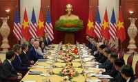 Tổng Bí thư Nguyễn Phú Trọng chủ trì lễ đón Tổng thống Mỹ Joe Biden tại Phủ Chủ tịch chiều 10/9/2023. Ảnh: Như Ý.