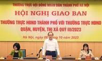 Chủ tịch HĐND TP. Hà Nội Nguyễn Ngọc Tuấn phát biểu tại hội nghị