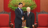 Tổng Bí thư Nguyễn Phú Trọng tiếp Tổng thống Mông Cổ Ukhnaagiin Khurelsukh ngày 1/11. (Ảnh: Nhật Minh)