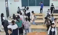 Hình ảnh trong lớp học nơi xảy ra vụ việc (ảnh cắt từ clip) 