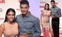 Bạn gái siêu mẫu nóng bỏng bên Cristiano Ronaldo đi nhận giải Huyền thoại Marca 