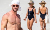 Vợ ‘Thần sấm&apos; Chris Hemsworth khoe dáng với áo tắm khi đi biển với chồng