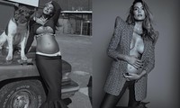 Hoa hậu Argentina chụp ngực trần, khoe bụng bầu vượt mặt