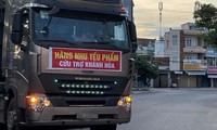 Những chuyến xe chở gạo cứu trợ do CTCP chứng khoán SSI tài trợ tỉnh Khánh Hòa