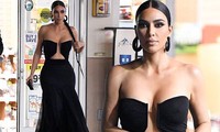 Kim Kardashian khoe ngực nóng bỏng dự cưới bạn thân Paris Hilton