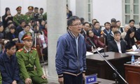 Trịnh Xuân Thanh tại phiên tòa xét xử ông Đinh La Thăng và đồng phạm, đang diễn ra tại TAND TP Hà Nội. 
