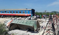 Vụ tai nạn đường sắt tại Thanh Hóa hôm 24/5. Ảnh: Hoàng Lam.