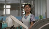 Lực lượng lao động trẻ Triều Tiên có thể bổ sung cho sự thiếu hụt ở Hàn Quốc. Trong ảnh: Một nữ công nhân dệt may ở Triều Tiên. Ảnh: Reuters.