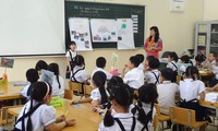 Lớp học theo mô hình VNEN tại trường tiểu học Nhật Tân (quận Tây Hồ). Ảnh: Vân Anh.
