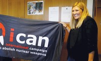 Chiến dịch Quốc tế xóa bỏ vũ khí hạt nhân (ICAN) được trao giải Nobel Hòa bình 2017. Ảnh: Getty Images.