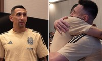 Di Maria khóc khi nhận quà tạm biệt đội tuyển Argentina từ Messi