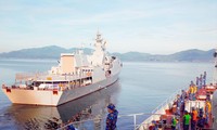 Biên đội tàu Hải quân nhân dân Việt Nam chào tạm biệt quê hương sang Liên bang Nga dự Army Games 2021