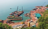 Hạng mục cầu Vân Tiên nằm trong dự án đường cao tốc Vân Đồn - Móng Cái đang được gấp rút thi công