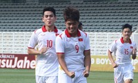 Các cầu thủ U19 Việt Nam trong chiến thắng 3-1 trước Myanmar. Ảnh: Anh Đoàn