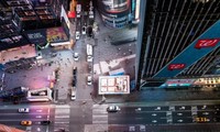Quảng trường Thời đại trống trải khi dịch bùng phát tại thành phố New York. Ảnh chụp ngày 18/3. Ảnh: Reuters