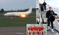 Máy bay chở đội bóng nữ Arsenal bốc cháy dữ dội