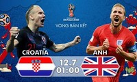 Croatia vs Anh, 01h00 ngày 12/7