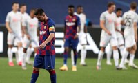 Messi không giấu nổi nỗi buồn sau trận thua Bayern Munich