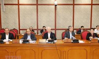 Tổng Bí thư, Chủ tịch nước Nguyễn Phú Trọng phát biểu chỉ đạo buổi làm việc với Ban Thường vụ Tỉnh ủy Thừa Thiên-Huế. (Ảnh: Trí Dũng/TTXVN) 