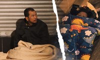 Cảnh &apos;màn trời chiếu đất&apos; của người vô gia cư trong đêm giá rét Hà Thành