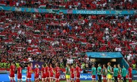 CÐV Hungary phủ kín sân Puskás Aréna trong trận chủ nhà Hungary tiếp Bồ Ðào Nha tối 15/6. Ảnh: UEFA