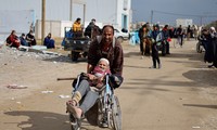 Bệnh nhân Palestine đến thành phố Rafah ở Gaza, sau khi được sơ tán khỏi Bệnh viện Nasser ở thành phố Khan Younis để tránh chiến dịch trên bộ của Israel ngày 15/2/2024. Ảnh: Reuters