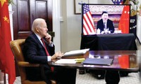 Tổng thống Mỹ Joe Biden trong cuộc gặp trực tuyến Chủ tịch Trung Quốc Tập Cận Bình ngày 15/11 Ảnh: Getty 