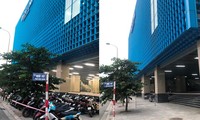 Bãi xe lậu tại ga Cát Linh (trái) sau khi bị giải tỏa ngày 8/11 (phải) Ảnh: Anh Trọng 
