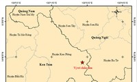 Tâm chấn (dấu sao) trận động đất mạnh nhất tại Kon Tum thời gian qua. Nguồn: Trung tâm Báo tin động đất và cảnh báo sóng thần 