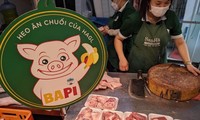 Sản phẩm heo ăn chuối thương hiệu Bapi của HAGL tại Bapi Food ảnh: Lê Anh