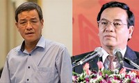 Ông Đinh Quốc Thái, nguyên Chủ tịch UBND tỉnh Đồng Nai (trái) và ông Trần Đình Thành, nguyên Bí thư tỉnh ủy Đồng Nai cùng bị kết án về tội “Nhận hối lộ” trong vụ sai phạm liên quan Công ty AIC tại Bệnh viện Đa khoa Đồng Nai