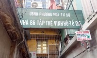 Bảng hiệu, chuồng cọp tại nhà tập thể B6, Đống Đa 