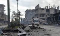 Thành phố Maarat al-Numan của Syria hiện đổ nát, không cư dân vì chiến tranh Ảnh: Xinhua