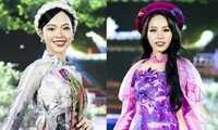 Dàn hoa hậu, á hậu trình diễn áo dài ở Lễ hội Tết Việt 2024