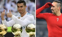 Ribery từng có một mùa giải giành mọi danh hiệu nhưng phải nhường Quả Bóng Vàng cho Ronaldo, người không có danh hiệu nào.