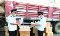 Công chức Cục Hải quan kiểm tra hàng hóa nhập khẩu