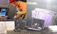 Bình Dương: Giải cứu tài xế bị mặc kẹt trong cabin xe đầu kéo sau tai nạn
