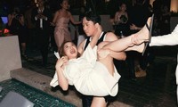Dàn sao Việt xô nhau xuống hồ bơi ở đám cưới Diệu Nhi